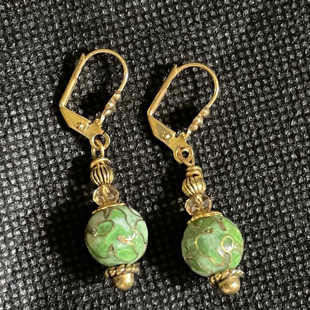 Earrings with Cloisonné and Swarovski Crystal